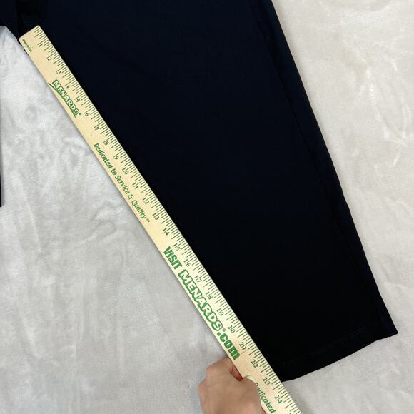 Eileen Fisher Pants Womens Large Black Crepe Crop Elastic Waist Minimal Preppy - Picture 3 of 11